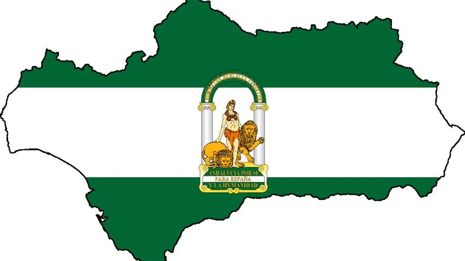 Andalusian flag — green and white colours of Andalucía