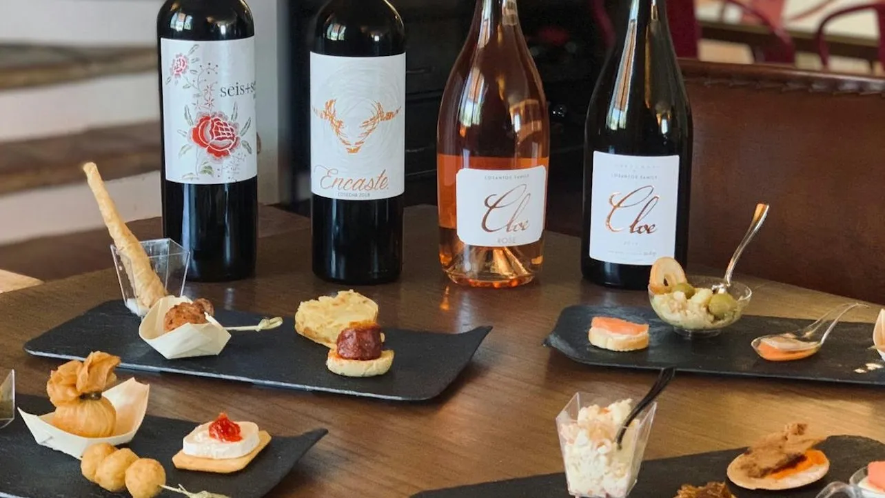 Red wine from Málaga province poured into a glass