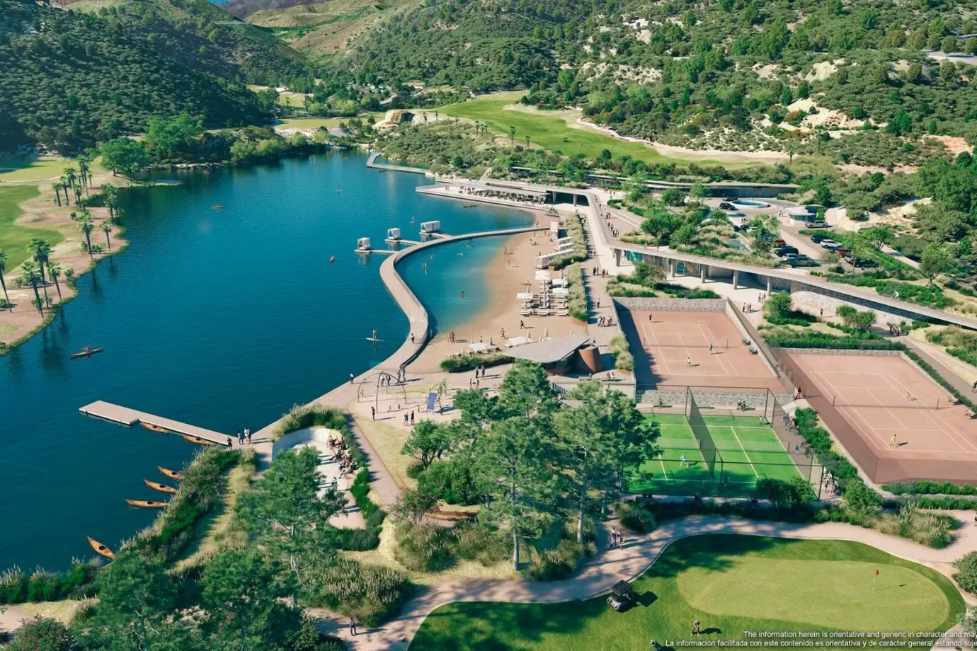 Real de La Quinta resort development with lake and mountain views