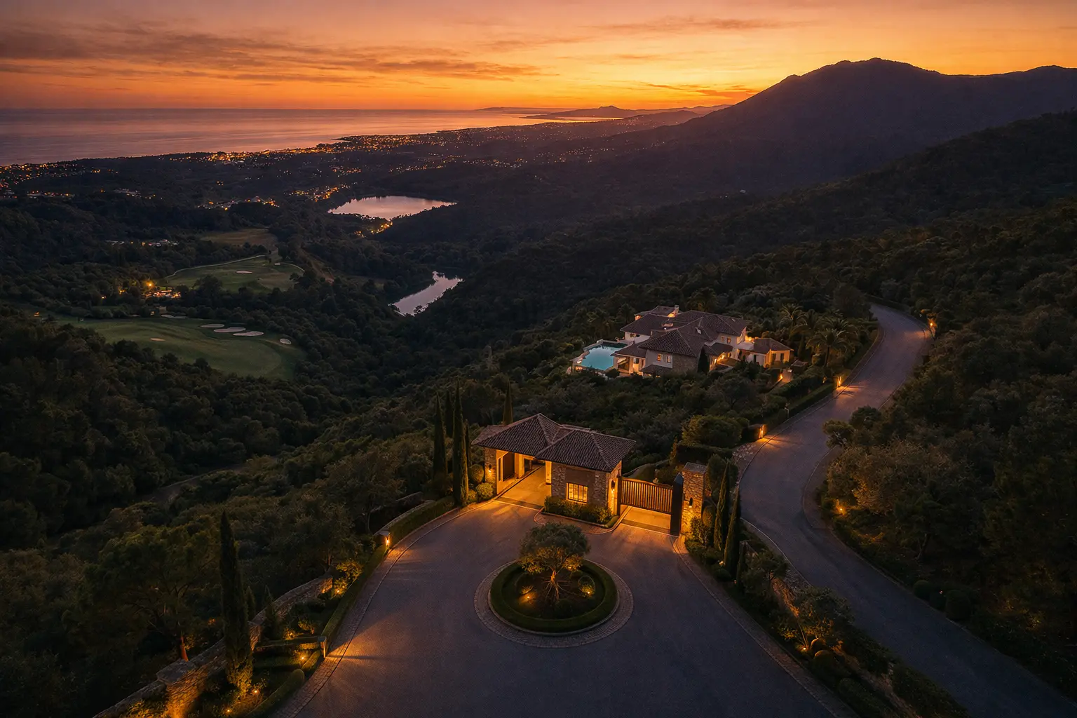 Why Tech Leaders Are Choosing La Zagaleta in 2026 1 Aerial evening view of La Zagaleta in Benahavís