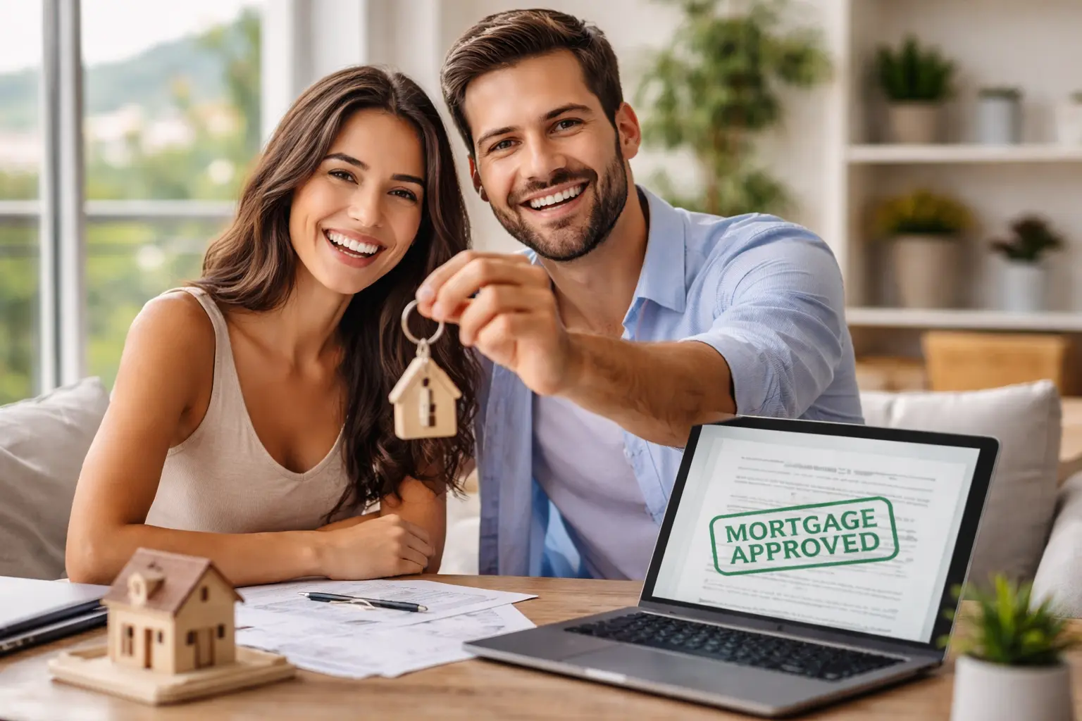 Young couple buying property in Spain with mortgage approval Costa del Sol