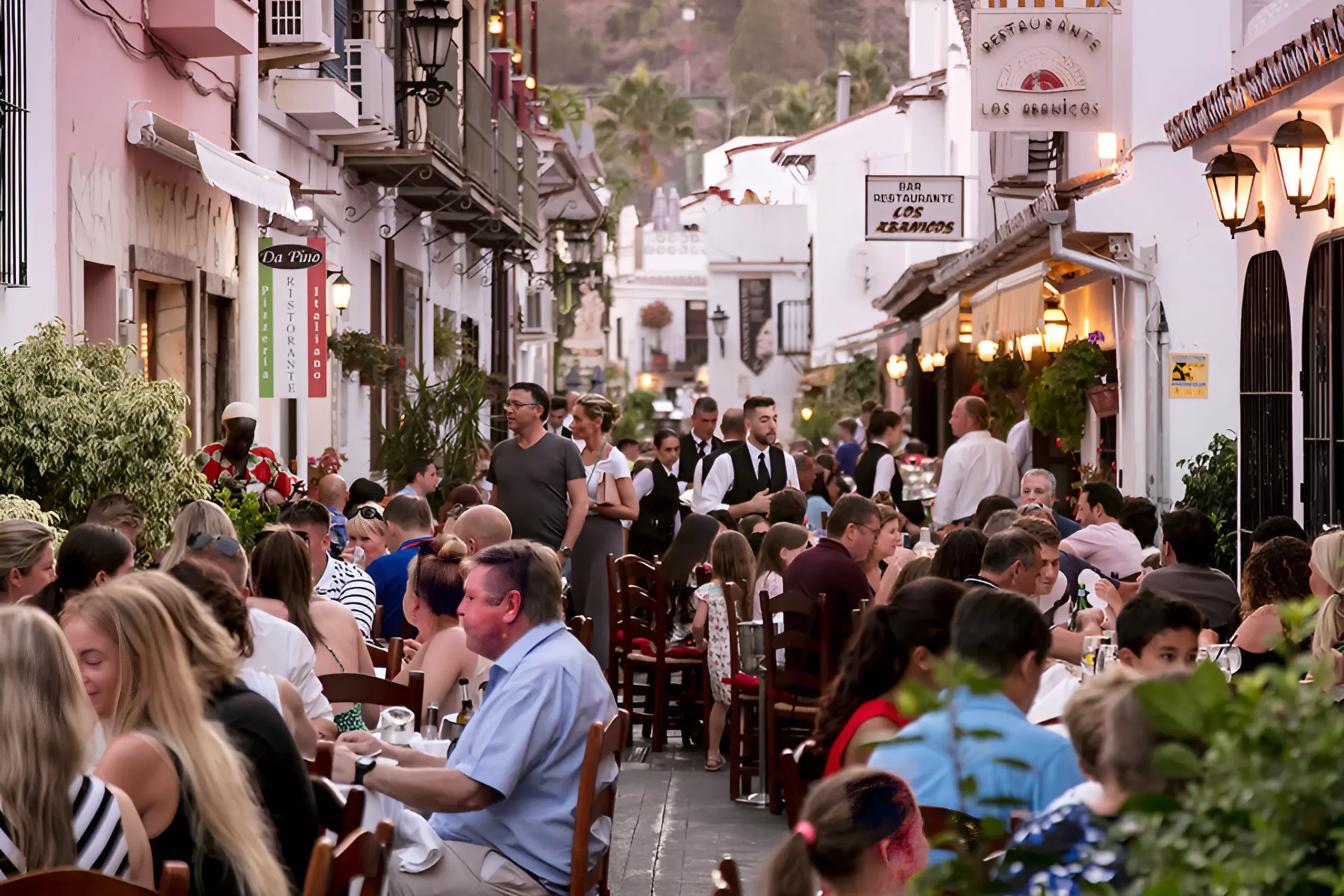 Benahavis village atmosphere during a long weekend