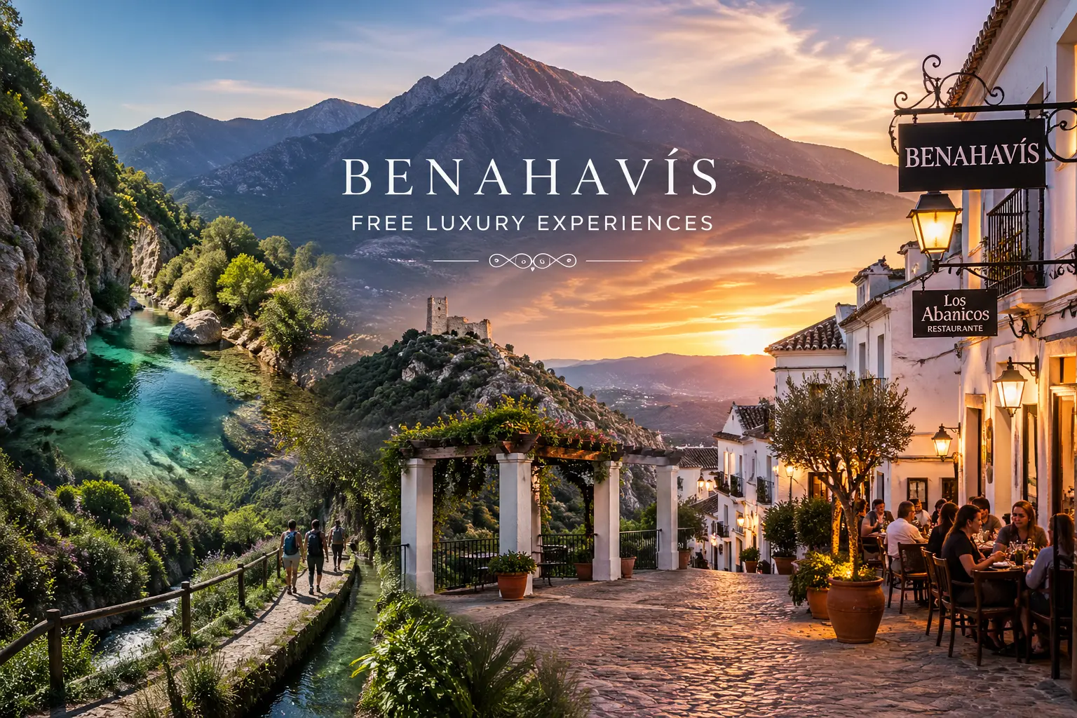Free luxury experiences in Benahavis including mountain views river walks and village atmosphere