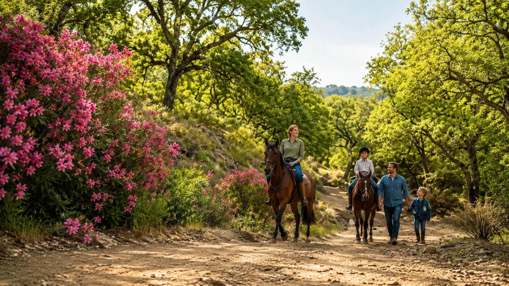 Horse riding in Benahavís with horses, hills and countryside views